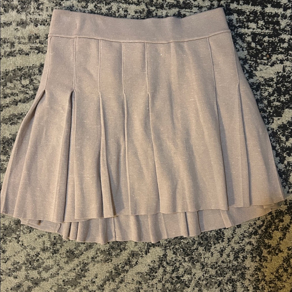 Lululemon Ribbed Merino Wool Pleated Skirt Heathered Mink Berry Multi - Picture 6 of 9